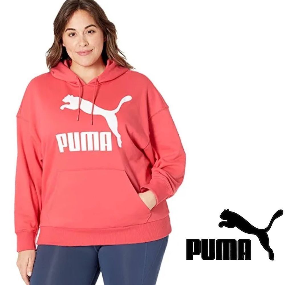 Puma classic pull over hoodie Paradise pink 2x Cotton polyester blend